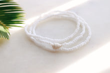 Load image into Gallery viewer, Matte Coconut White Sea Shell beaded wrap bracelet