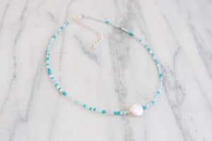 Pearl Surf Seed Beaded Choker Necklace