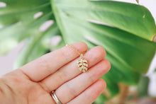 Load image into Gallery viewer, Gold Monstera Necklace