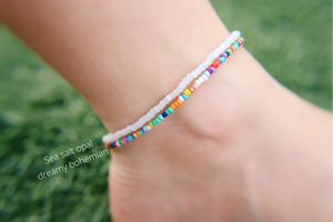Seed beaded anklets