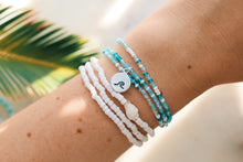 Load image into Gallery viewer, Matte Coconut White Sea Shell beaded wrap bracelet