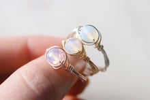 Load image into Gallery viewer, Mini Wire Wrapped Opalite Rings
