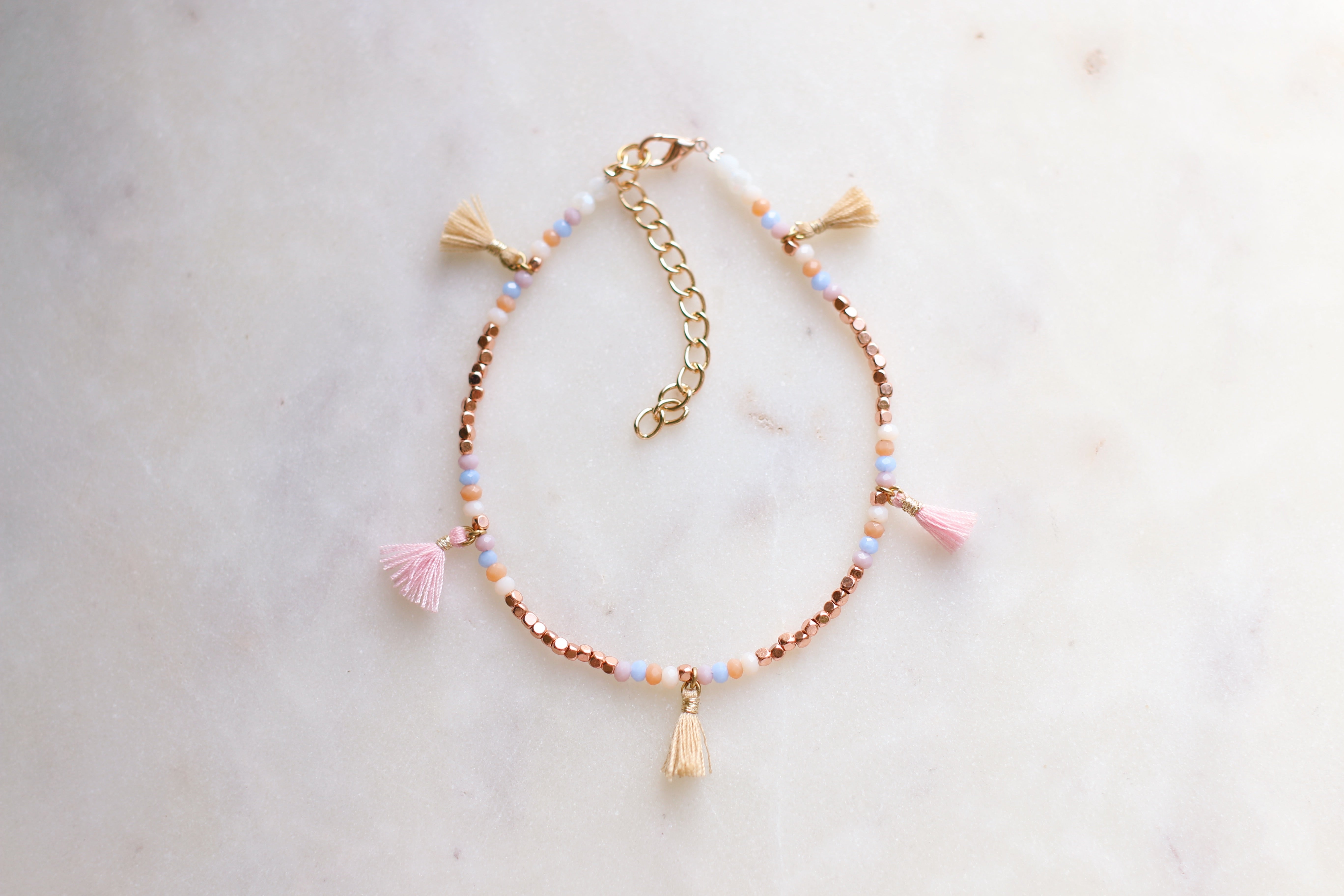 Bohemian Tiny Tassel Beaded Anklet