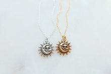 Load image into Gallery viewer, Dainty Sun &amp; Moon Necklace