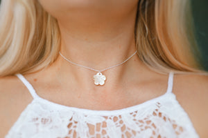 Hibiscus Mother Of Pearl Choker Necklace