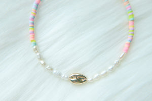 Seashell sugar beaded anklet