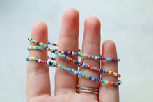 Load image into Gallery viewer, Rainbow luster seed beaded wrap bracelet