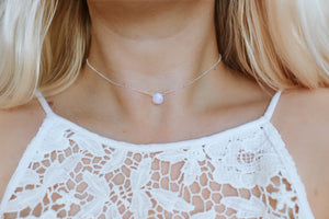 Dainty Teardrop Opalite Choker Necklace