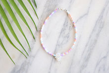 Load image into Gallery viewer, Wanderlust opal Hamsa hand seed beaded anklet
