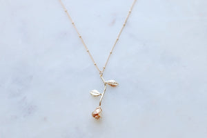 Rose Stem Satellite Chain Choker Necklace