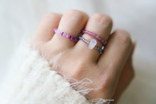 Load image into Gallery viewer, Amethyst Opal Seed Beaded Ring Set