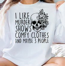 Load image into Gallery viewer, Murder Shows Junkie Crewneck Sweatshirt in White