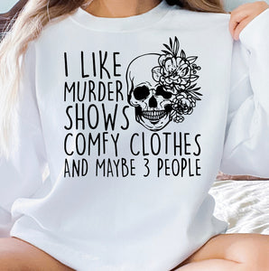 Murder Shows Junkie Crewneck Sweatshirt in White