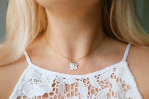 Hibiscus Mother Of Pearl Choker Necklace