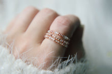 Load image into Gallery viewer, Lily Rose Gold Seed Beaded Ring Set