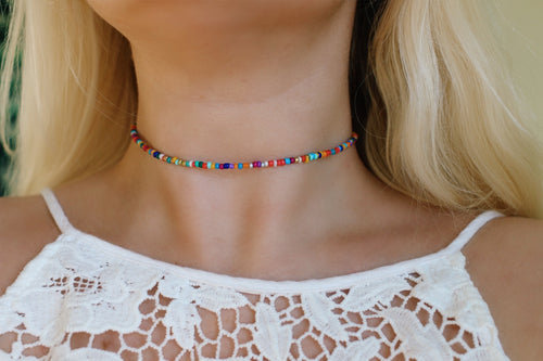 Boheme Dream Multi Seed Beaded Choker Necklace