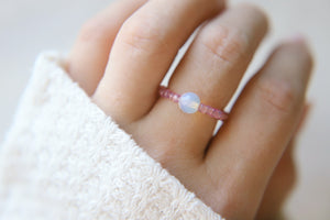 Vintage Opal Seed Beaded Rings
