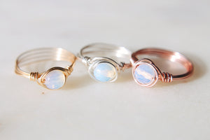 Mini Wire Wrapped Opalite Rings