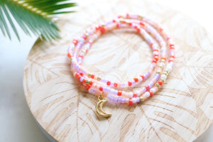 Summer Moon Seed Beaded Wrap Bracelet