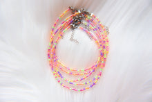 Load image into Gallery viewer, Neon rainbow seed beaded anklet