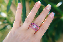 Load image into Gallery viewer, Amethyst Opal Seed Beaded Ring Set