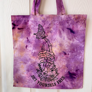 Set Yourself Free Tie Dye Reusable Tote Bag