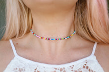Load image into Gallery viewer, Dreamy Bohemian Rainbow Seed Beaded Choker Necklace