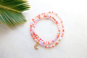 Summer Moon Seed Beaded Wrap Bracelet