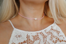 Load image into Gallery viewer, Baby Pink Opal Sea Shell Beaded Choker Necklace