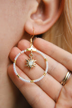 Load image into Gallery viewer, Golden Opal Sun Beaded Earrings
