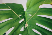 Load image into Gallery viewer, Gold Monstera Necklace