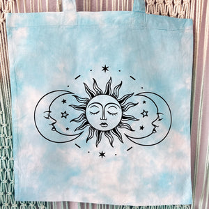 Sun & Moon Tie Dye Reusable Grocery Bag