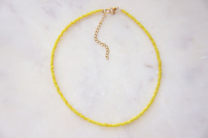 Sunshine Vintage Opal Seed Beaded Choker Necklace