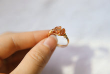 Load image into Gallery viewer, Sunstone beaded wire wrapped ring
