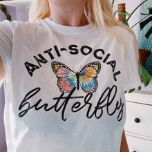 Load image into Gallery viewer, Anti-Social Butterfly Graphic Tshirt