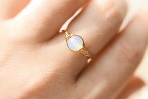 Mini Wire Wrapped Opalite Rings