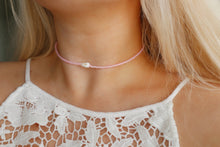 Load image into Gallery viewer, Baby Pink Opal Sea Shell Beaded Choker Necklace