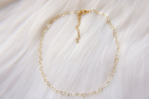 Golden Hearts Chain Choker Necklace